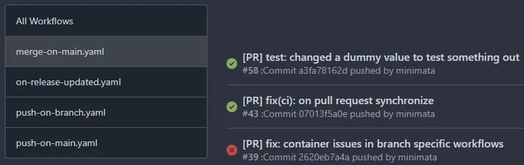 Gitea actions example where a project is tested and packaged